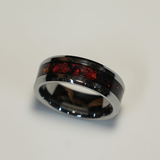 Hidden Ember Tungsten Ring